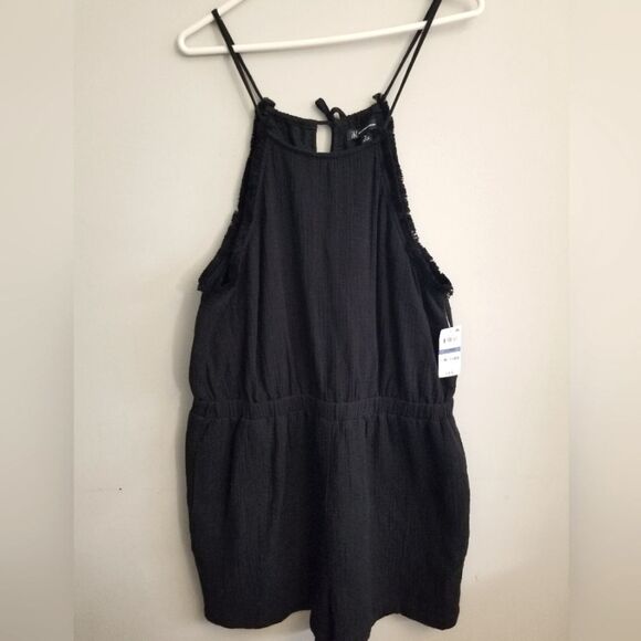 INC Textured Halter Romper Size XL Beachy Boho Travel NWT - Picture 3 of 6